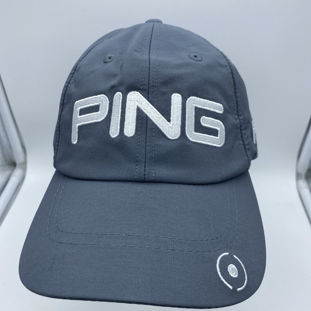 Ping Gray Hat Cap Strap-Back Polyester Spandex - image 1